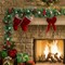 9 FT LED Christmas Garland with Pinecones Red Berries Bows Christmas Balls Candies, Multi-function Christmas Garland with 50 Warm White LED Lights, 180 Branch Tips
